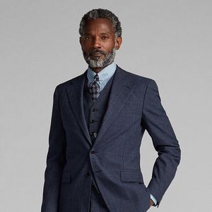 🛍️LRL Ralph Lauren 100% Wool Glen Check Windowpane Two Button Suit Jacket